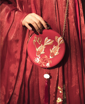 Hanfu\qipao embroidered hard shelled bag - Koi - Yandan_hanfu_china
