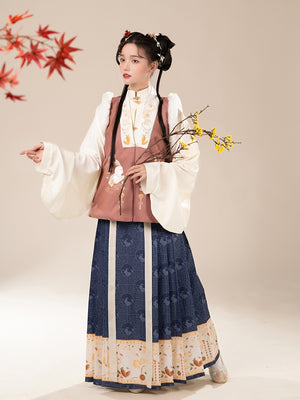 Ming Dynasty Featuring a diverse collection of Hanfu styles, this display presents a blend of traditional and modern elements,the intricate embroidery of classic Hanfu. The assortment includes authentic Tang Dynasty dresses and detailed Ming Dynasty Hanfu, alongside luxurious royal attire and scholar officials' outfits. With a special emphasis on Hanfu, the exhibit highlights the rich cultural tapestry of traditional Asian clothing and modern, Asian-inspired fashion
