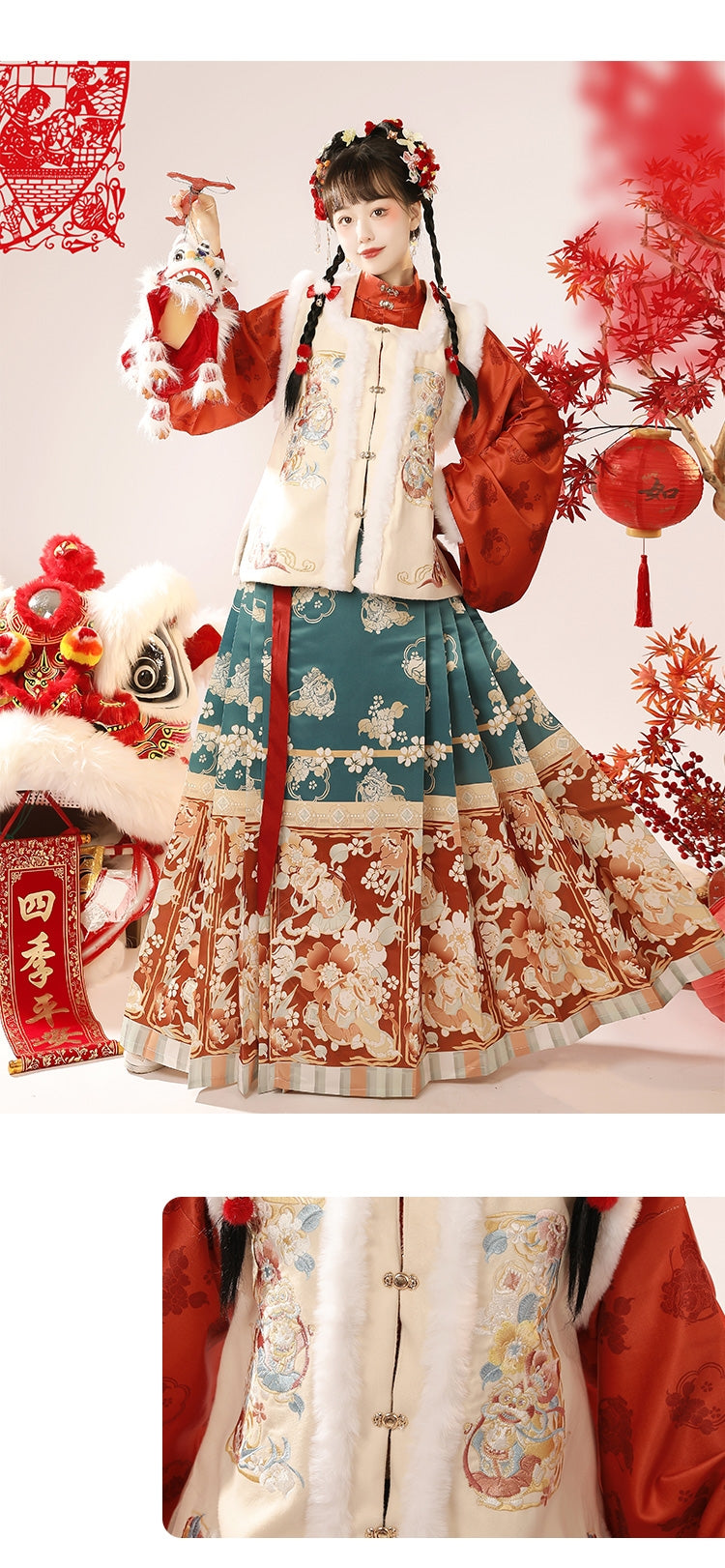 Lunar New Year | Ming Dynasty Rabbit Red Hanfu-岁岁今朝 - Yandan_hanfu_china