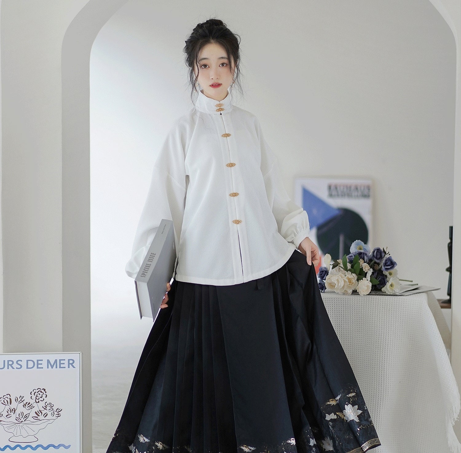 Mamian Dress【月华赋】 White/Purple/Blue/Black/Red - Yandan_hanfu_china