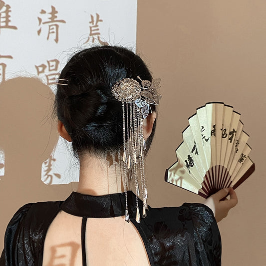 Butterfly Tassel Hairpin 【新中式】 - Yandan_hanfu_china