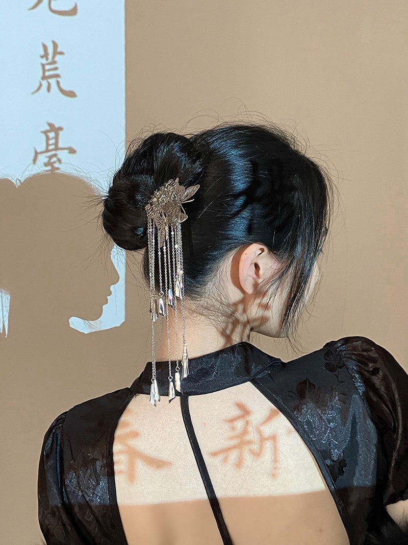 Butterfly Tassel Hairpin 【新中式】 - Yandan_hanfu_china