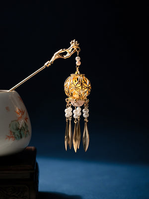 Lotus Shinning tassel hairpin - Yandan_hanfu_china
