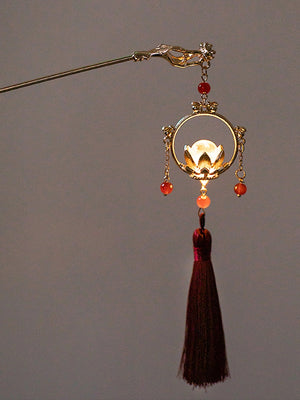 Lotus Shinning tassel hairpin - Yandan_hanfu_china