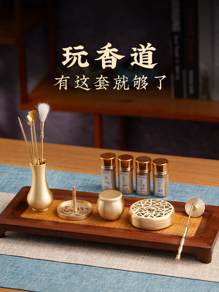 Chinese Pure Copper Incense Burner Kit Tool - Yandan_hanfu_china
