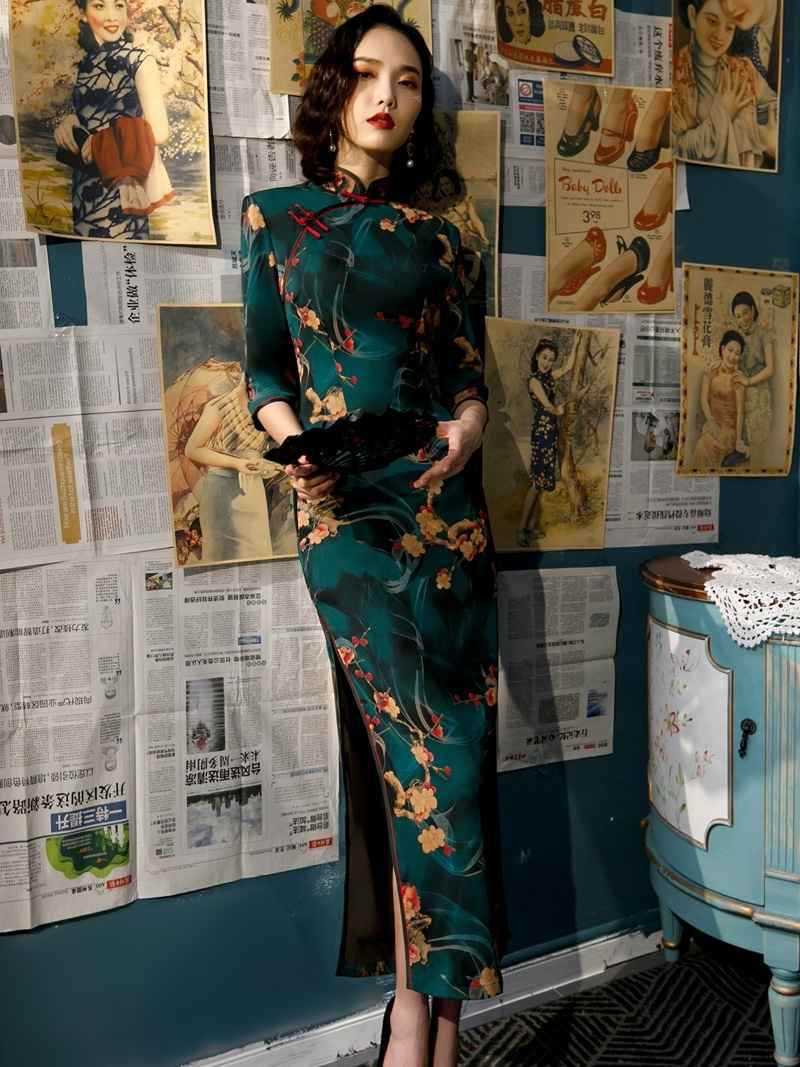 Green qipao discount
