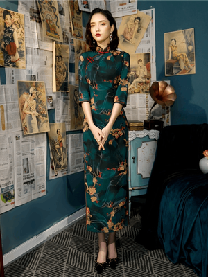 Featuring an elegant display of an array of items including a Green Qipao dress, a modern Qipao shirt and a sexy Cheongsam, this collection presents a blend of traditional and modern styles. The modern Cheongsam dress, along with the Cheongsam modern top, redefines traditional aesthetics with a contemporary twist. Adding an element of allure is the sexy Cheongsam lingerie, complemented by a Cheongsam shirt in comfortable fabric.