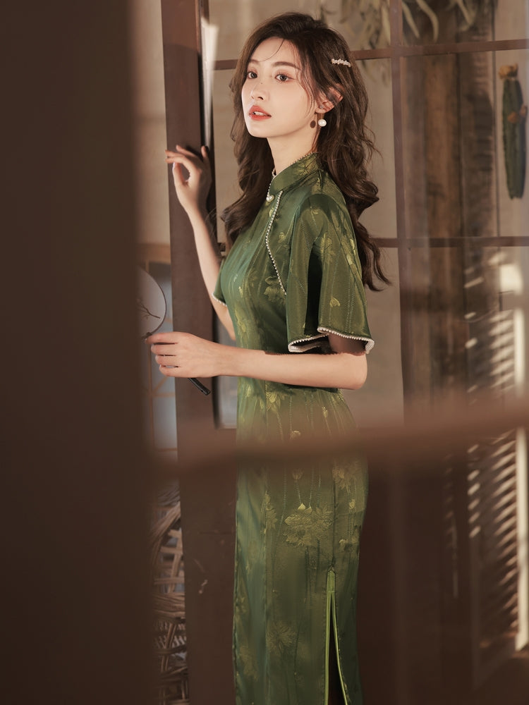 Green Qipao Dress – Yandan_Hanfu