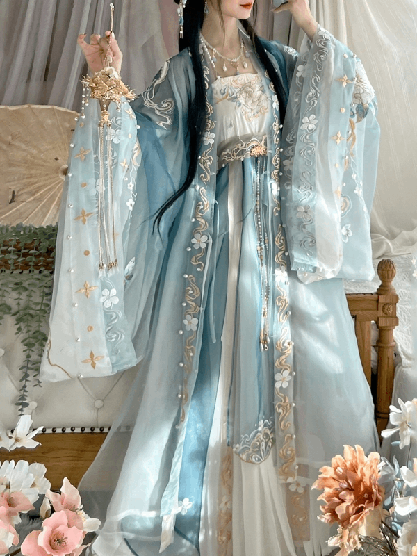 Discover blue traditional hanfu for women with elegant hanfu sleeves, intricate hanfu patterns, and layered designs. Perfect as a princess hanfu dress, fairy hanfu dress, or sexy hanfu, it’s ideal for hanfu cosplay, hanfu dance style, or casual wear. Shop plus size hanfu, hanfu skirts, and more at our trusted hanfu shop, featuring hanfu for sale from top chinese clothing brands and the best Chinese designer clothing websites.