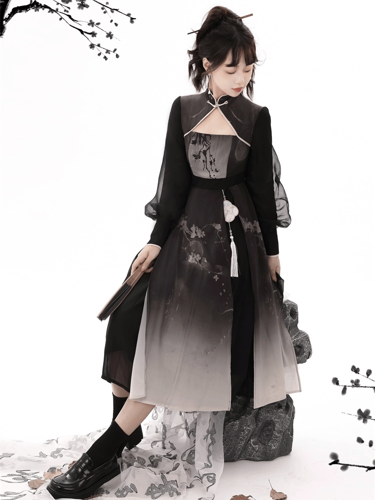 Black Modern Hanfu Dress