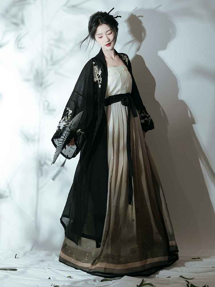 Song Dynasty Featuring a diverse collection of Hanfu styles, this display presents a blend of traditional and modern elements, from the intricate embroidery of classic Hanfu to contemporary menswear. The assortment includes authentic Tang Dynasty dresses and detailed Ming Dynasty Hanfu, alongside luxurious royal attire and scholar officials' outfits. With a special emphasis on men's Hanfu, the exhibit highlights the rich cultural tapestry of traditional Asian clothing and modern, Asian-inspired fashion