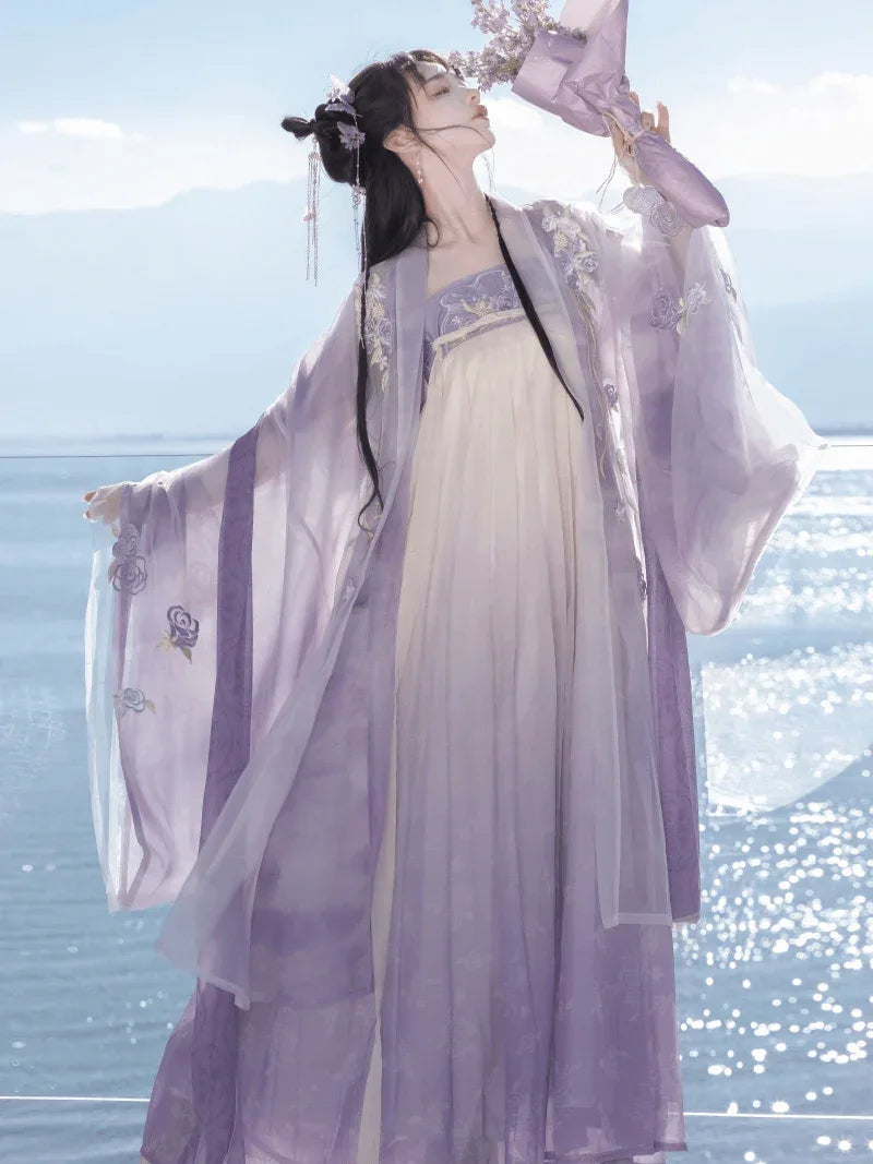 Hanfu Tarditional Tang Dynasty | Purple Traditional Hanfu – Yandan_Hanfu