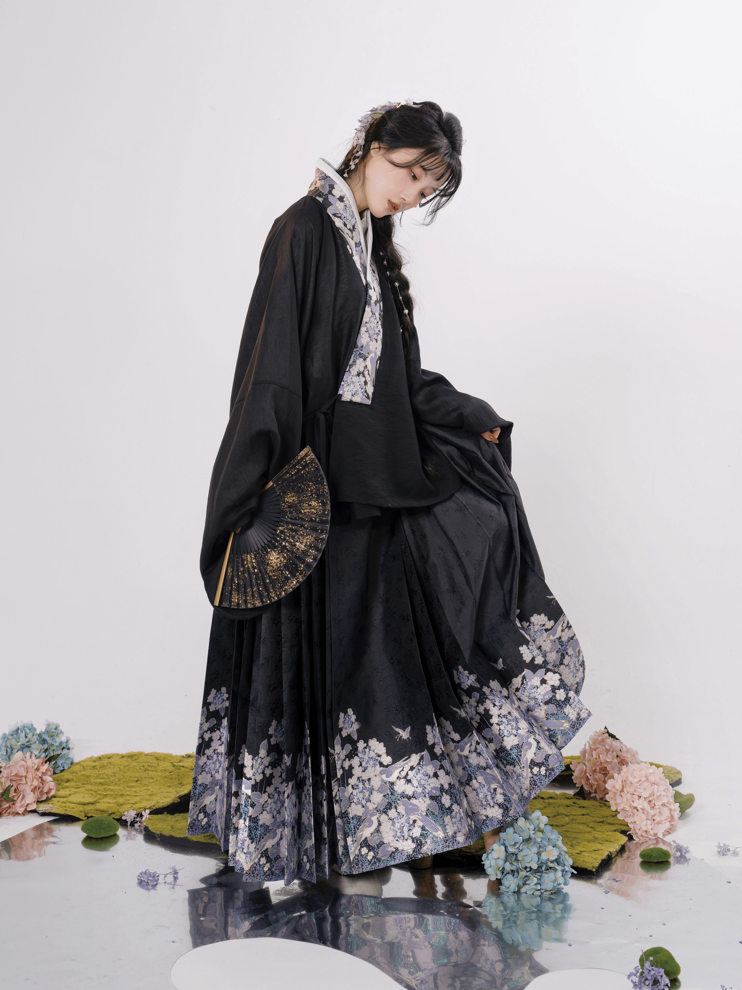 Modern Hanfu | Purple/Black Mamian Skirt